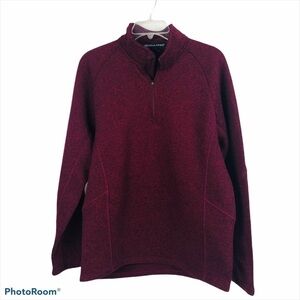 DEVON & JONES Men’s 1/4 Zip Sweater/Pullover Shirt Large Maroon Long Sleeve